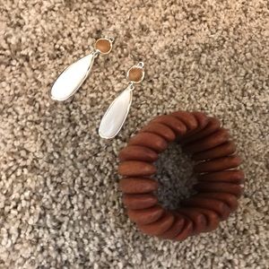 Beach wood earring and bracelet set